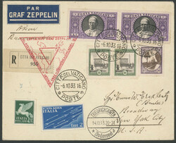 Chicagofahrt 1933, Etappe Friedrichshafen - Akron mit rs. Ankunft 25 ...