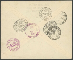 Chicagofahrt 1933, Etappe Friedrichshafen - Akron mit rs. Ankunft 25 ...