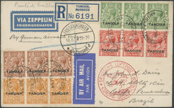 TANGER, 6. Südamerikafahrt 1934, R-Karte ab Tangier 13.8. via ...