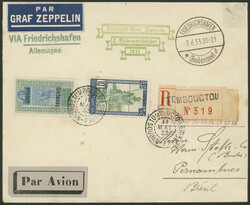 2. Südamerikafahrt, R-Brief ab Timbouctou 11.5.33 via Bamako, Dakar ...