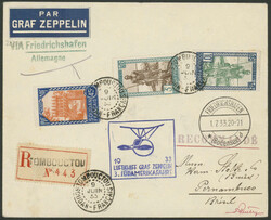 3. Südamerikafahrt 1933, R-Brief ab Tombouctou 9.6.1933 via Bamako ...