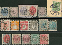 17 dänische Marken, alle mit schwedischen Entwertungen, aus dem ...