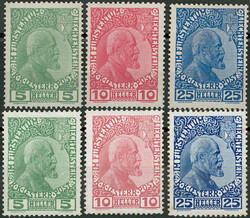 3-25 H Fürst Johann, je gestrichenes und normales Papier, allesauber ...