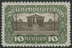 10 Kr Parlament in guter Mischzähnung 11½:12½, postfrisch ...