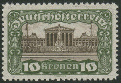 10 Kr Parlament in guter Mischzähnung 11½:12½, postfrisch ...