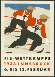FIS I komplett auf prachtvoller farbiger Festpostkarte INNSBRUCK13.2 ...