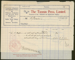 CHINA, Vier Rechnungen (The Tientsin Press, Ltd., Tageblatt für ...