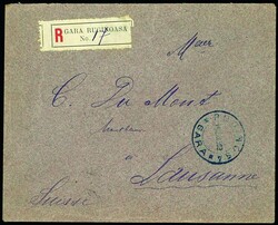 1902, R-Brief mit rs. Dreifarbenmischfrankatur, aus RUCINOSA nach ...