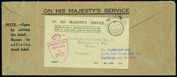 1945, die befreite CSR, britischer Armee-Dienstbrief mit "OHMS" und ...