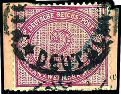 2 Mark dunkelrotkarmin, Petschili-Verwendung, tadelloses Briefstück, ...