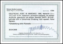 10 Centimos auf 10 Pfennig Krone/Adler, rotkarmin, gestempelt, ...