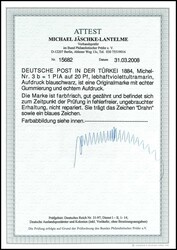 1 Piaster auf 20 Pfennig lebhaftviolettultramarin, blauschwarzer ...