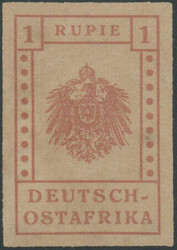 1916, 1 Rupie graurot, die nicht mehr verausgabte Aushilfs-Marke - ...