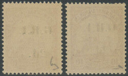 2 d auf 10 Pfg dunkelkarminrot zwei postfrische Exemplare jedeils mit ...