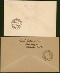 25 Pfg Germania mit Aufdruck, einmal als EF auf R-Brief ab Goldingen ...