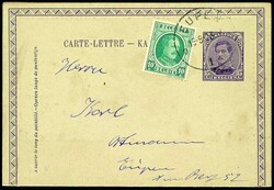 15 C Kartenbrief mit 10 C Beifrankatur ohne Überdruck, sauber ...