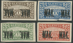 2 1/2 Pfg bis 10 Mark Wappen und Hünengrab 1920 Probedrucke in den ...