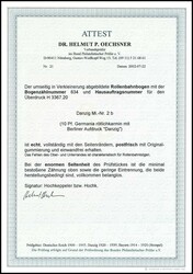 10 Pfennig Germania rötlichkarmin mit Aufdruck "Danzig"; ...