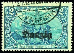 2 Mark mit Aufdruck "Danzig", Abart "doppelter Aufdruck", gestempelt ...