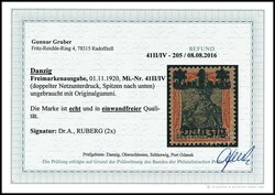 1 Mark auf 30 Pfennig Germania, lebhaftlilagrauer Netzunterdruck, ...