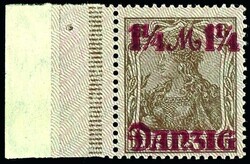 1 1/4 Mark auf 3 Pfennig Germania mit doppeltem Netzunterdruck ...