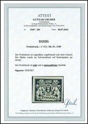 50000 Mark Staatswappen, ungezähnter Probedruck im Schwarzdruck auf ...