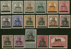 2 Pfg bis 1 Mark Aufdruck-Ausgabe Januar / März 1920 kpl. Satz in ...