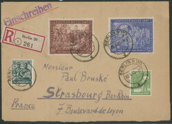 24 und 60 Pfg Leipziger Messe 1947 im StTdr., gemeinsam mit 10 und 16 ...