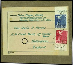 3 Mark Taube mit Unterrand und 5 Mark Taube mit Oberrand auf ...