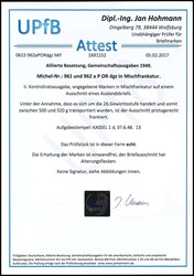 3 Mark Taube mit Unterrand und 5 Mark Taube mit Oberrand auf ...