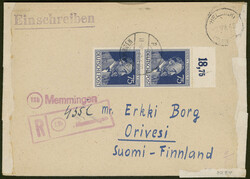 75 Pfg dunkelblau OR senkrechtes Paar Sonder-Ausgabe Heinrich von ...