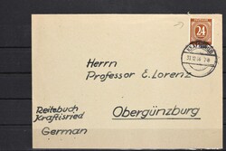 1946-1947, Verzähnungen auf 6 Bedarfs-Belegen, darunter Einschreiben ...