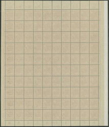 40 Pfg Arbeiter mit Aufdruck, Schalterbogen a 100 Marken, ...