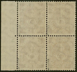 4 Pfg Walzendruck Viererblock vom rechten Bogenrand mit vierstelliger ...