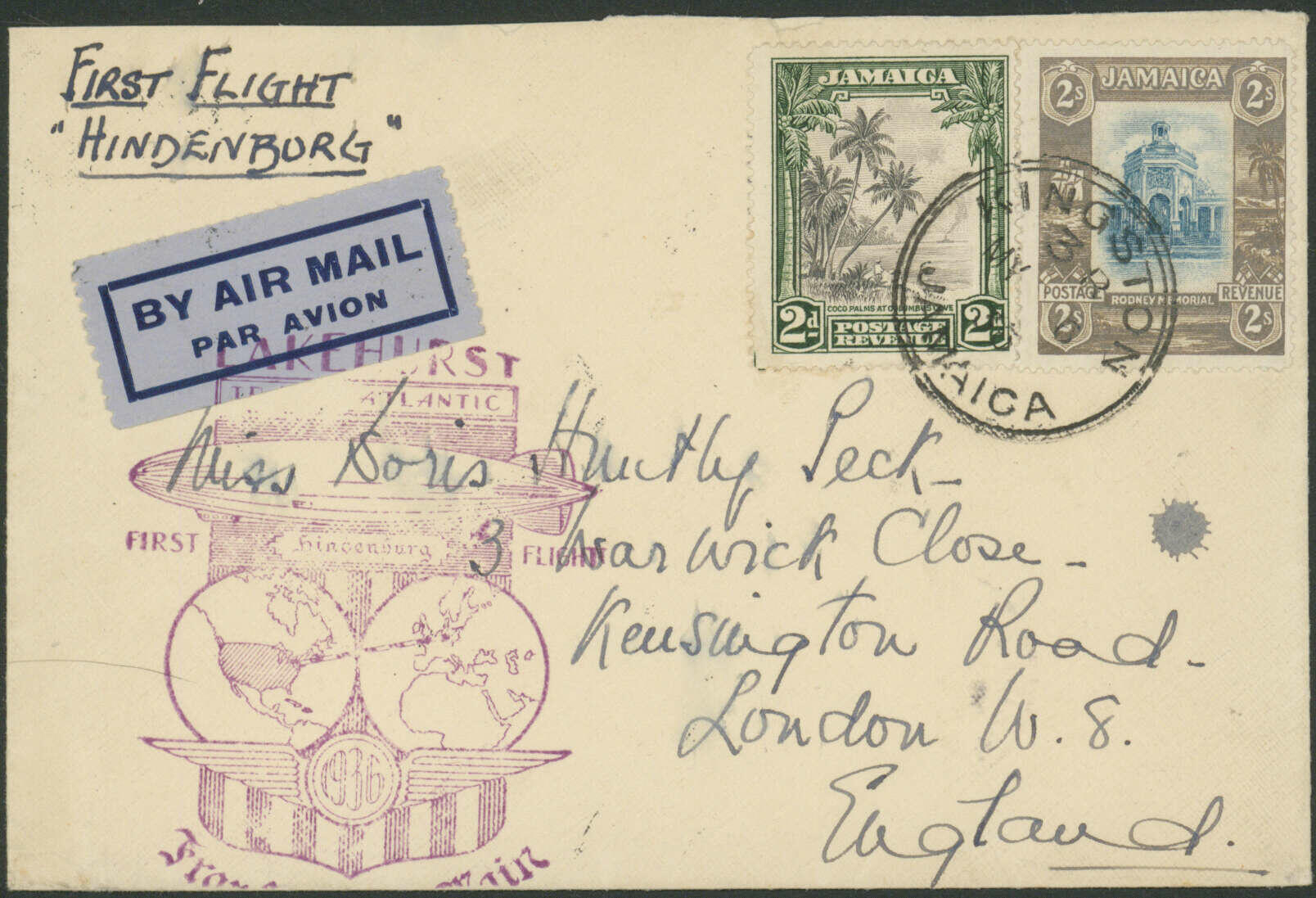 5. Südamerikafahrt 1932, R-Brief ab Brüssel 25.8. via ...