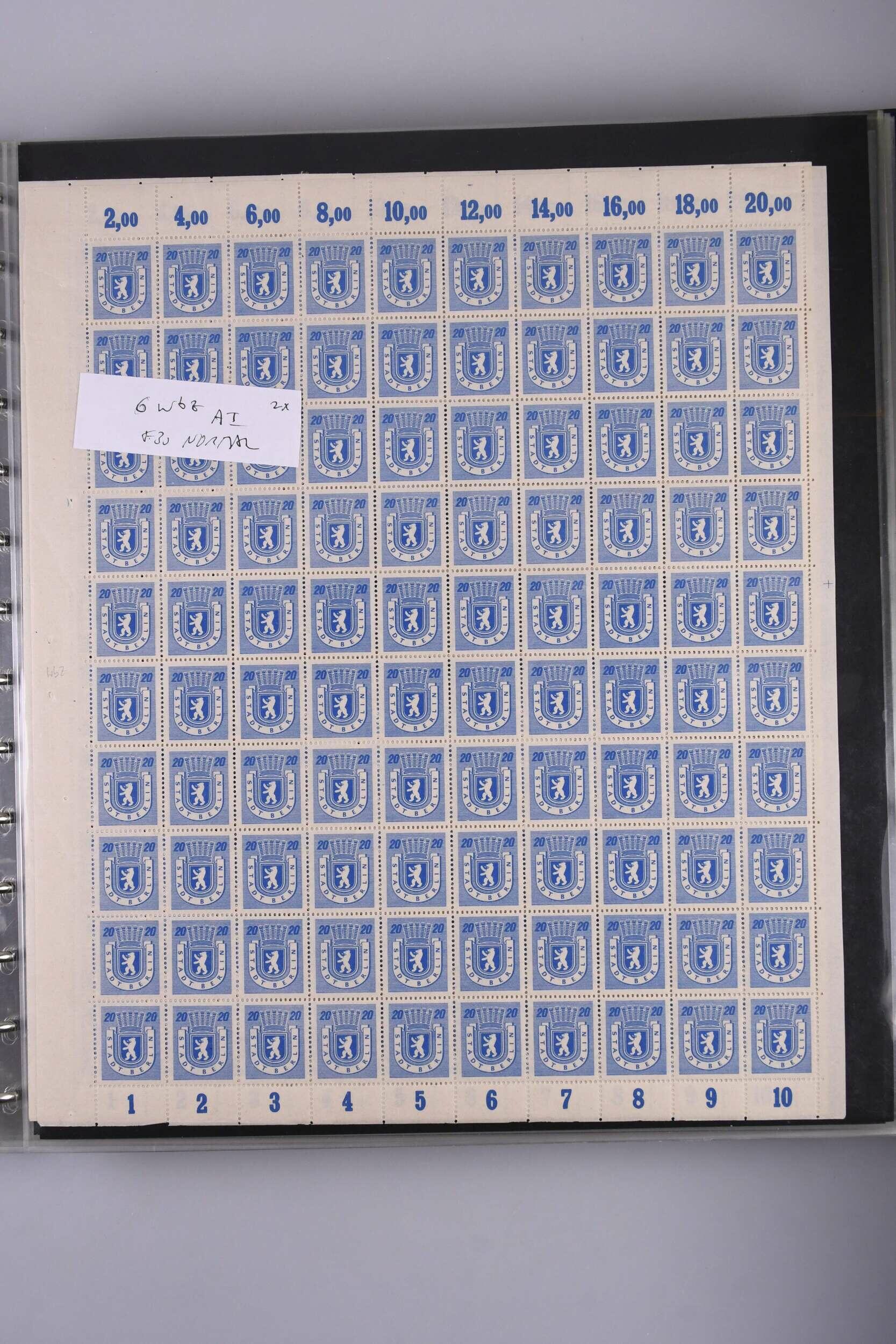 1945-1946, über 1500 Schalterbogen bzw. -teile in 13 Alben mit ...