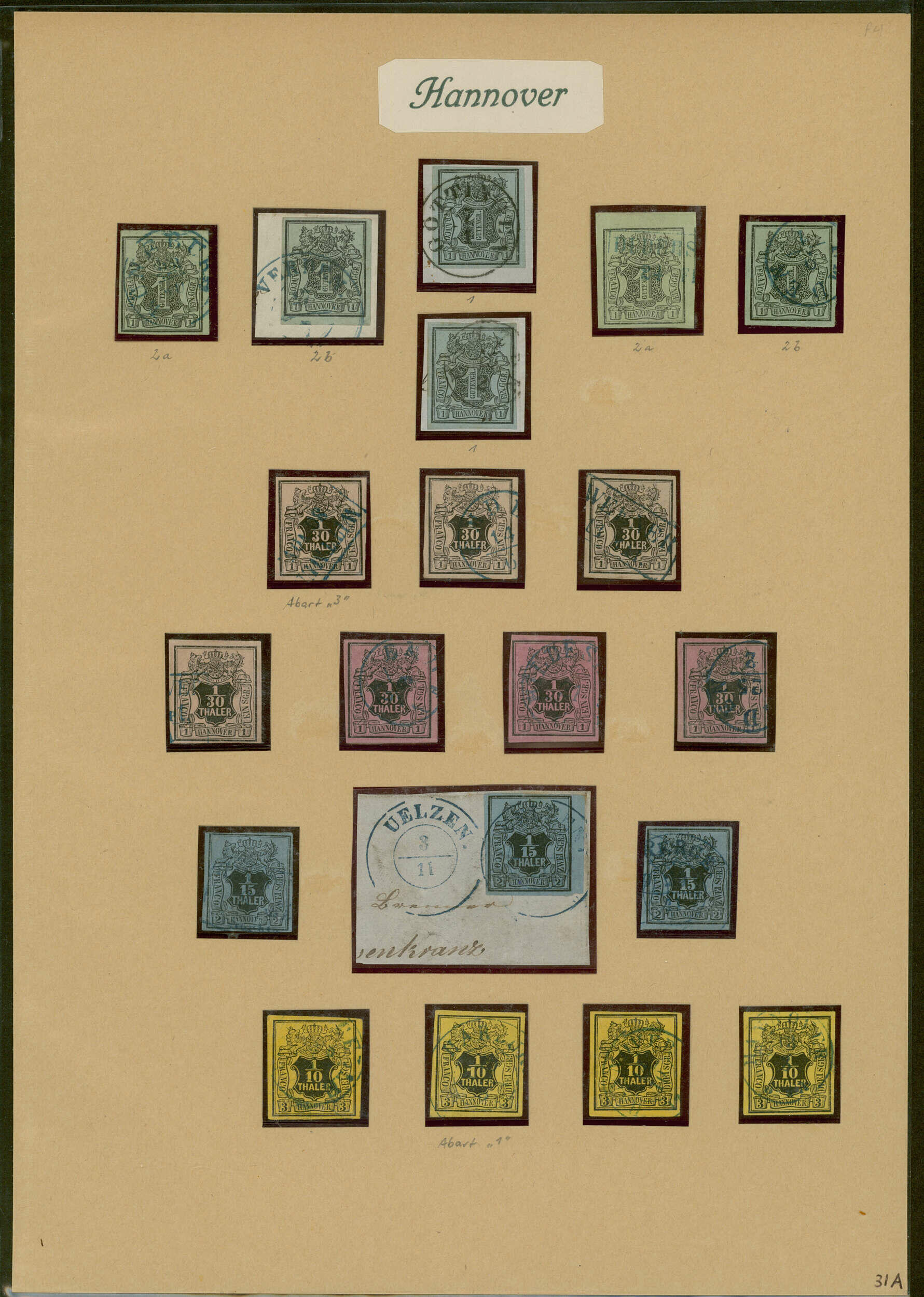 HANOVER 1850-1866, gestempelte Sammlung sauber aufgezogen auf ...