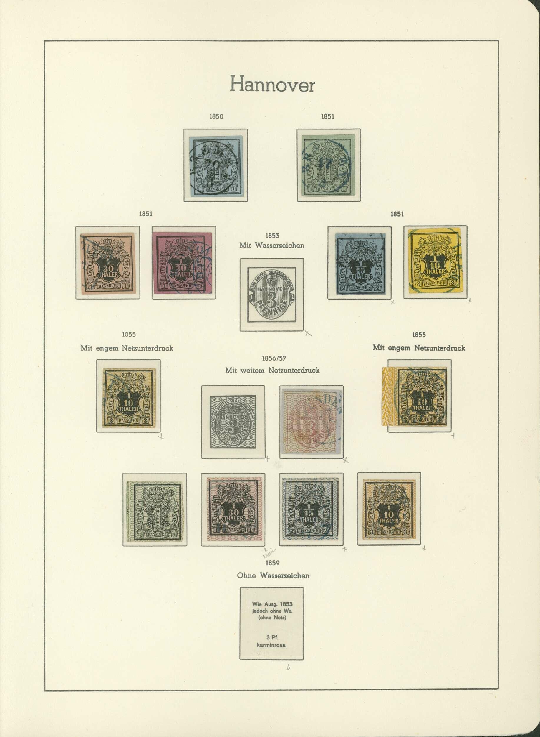 HANNOVER 1850-1866, weitgehend komplette gemischt ungebraucht und ...