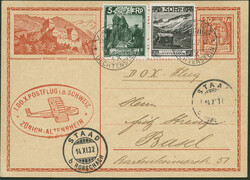 DO-X Flug Zürich - Altenrhein, liechtensteinische Post, 20 Rp ...