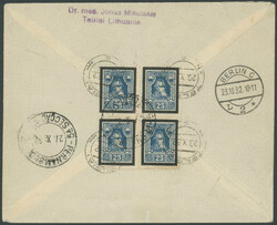 9. Südamerikafahrt 1932, R-Brief mit beidseitiger Frankatur ab ...