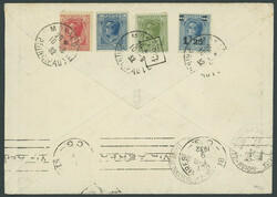 7. Südamerikafahrt 1932, beidseitig mit 17 (!) Marken frankierter ...