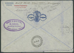 8.Südamerikafahrt 1933 mit Anschlussflug Berlin, R-Brief mit ...