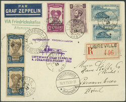 8. Südamerikafahrt 1933, R-Brief ab Libreville 28.8. via ...