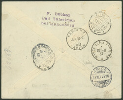 6. Südamerikafahrt 1933, R-Brief ab Haiphong 8.8. via Saigon, ...