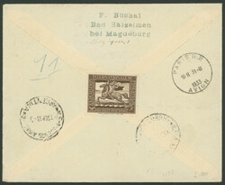 6. Südamerikafahrt 1933, mittig zuvor gefalteter R-Brief von Yaounde ...