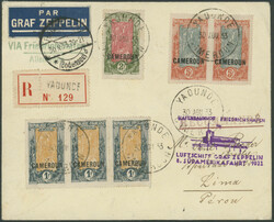 8. Südamerikafahrt 1933, R-Brief aus Yaounde 30.8. via ...