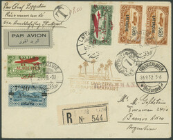 7. Südamerikafahrt 1932, minimal unfrischer R-Brief ab Lattaquié 7 ...