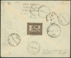 7. Südamerikafahrt 1932, minimal unfrischer R-Brief ab Lattaquié 7 ...