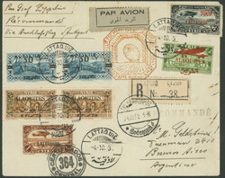 9. Südamerikafahrt 1932, R-Brief ab Lattaquié 4.10.1932 via ...