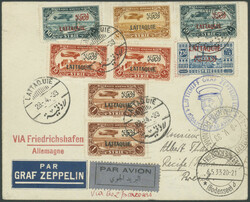 1. Südamerikafahrt 1933, R-Brief ab Lattaquie 28.4. via Marseille 30 ...